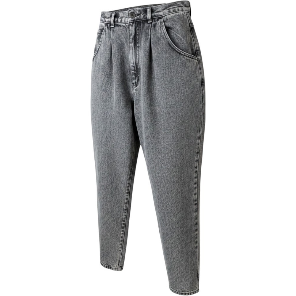 Vintage Cap Ferrat Black Acid Wash High Waisted Pleated‎ Tapered Mom Jeans Sz 10